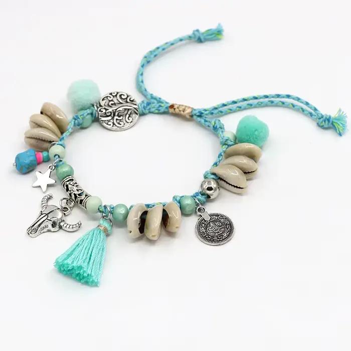 Bracelets de cheville coquillage bohèmes pour femmes ajustables motifs animaux de compagnie plage occasions spéciales