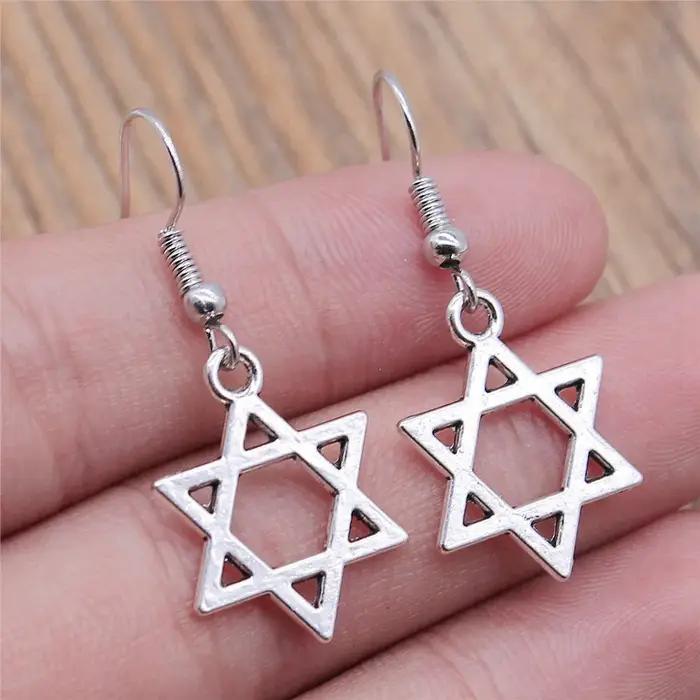 Boucle d'oreille hexagramme celtique talisman pour femmes et hommes bijoux personnalisables artisanat traditionnel occasions spéciales
