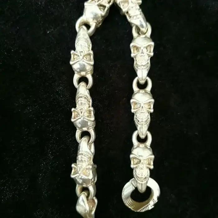 S925 Tibétain Argent Transport Bénédiction De Dieu Crâne Bracelet Fortune Ward Off Evil Spirits Hommes Femmes Mode Cadeau Personnalisé
