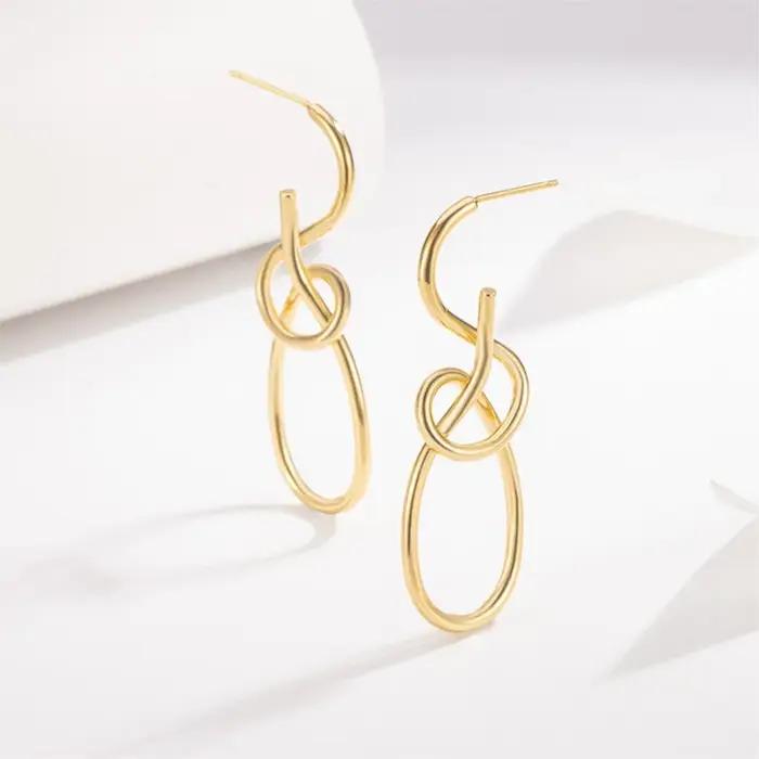 Boucle d'oreille irrégulière en argent 925 PANJBJ pour femmes