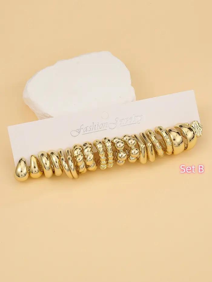 Ensemble de boucles d'oreilles surdimensionnées