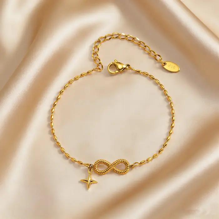 Bracelet simple avec symbole d'étoile infinie pour femmes