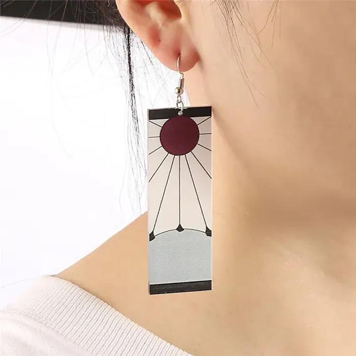 Demon Killer Anime Acrylique Tanjiro Rick Boucles d'Oreilles pour Bol