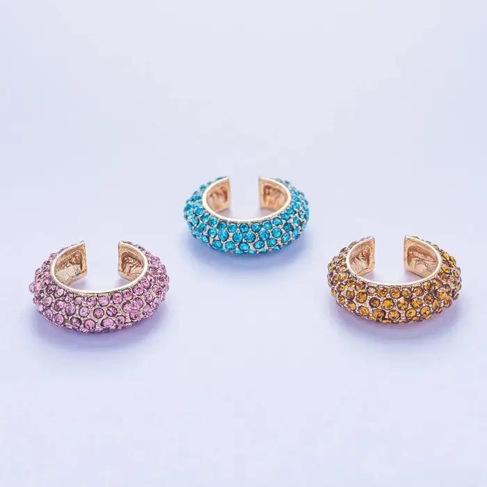 Boho Cristal Oreille Manchette Brincos C Forme Coloré Pas Percé Déclaration Boucle D'oreille pour les Femmes Charme Clip De Mariage Bijoux ZA 2019
