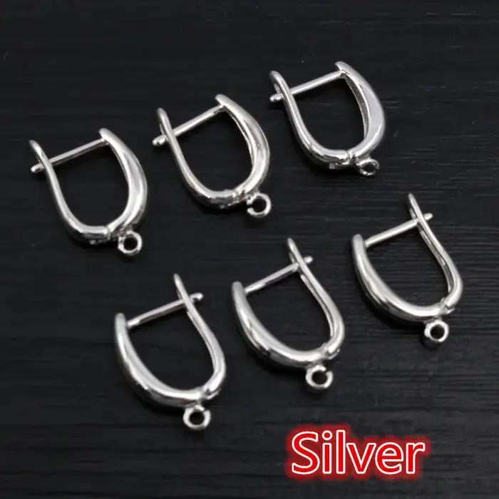 10pcs 19x13mm Couleur Argent Français Boucle D'oreille Crochets Levier Dos Ouvert