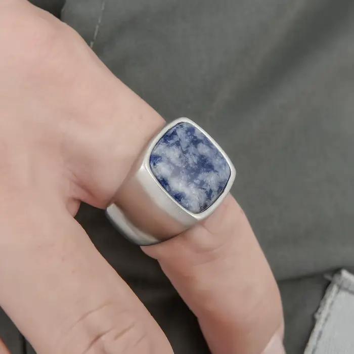 Bague en Pierre Tigre Noir et Blanc pour Homme et Femme