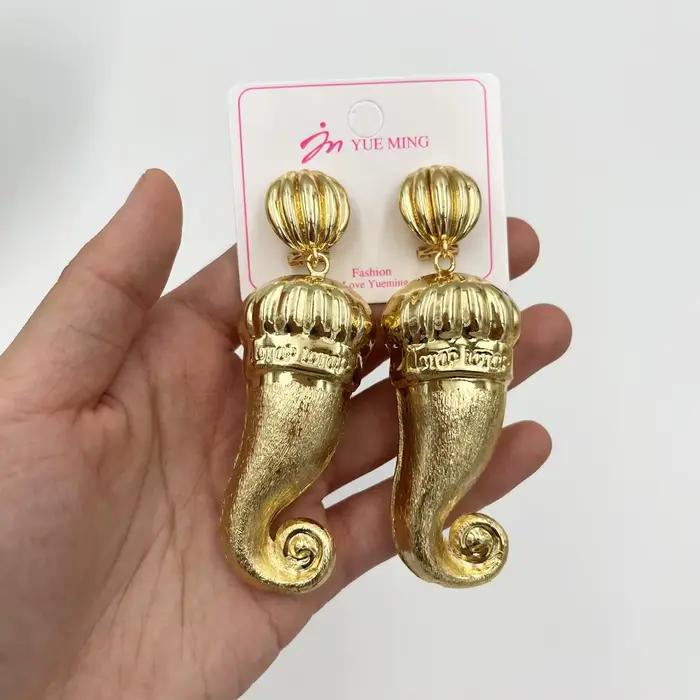 Ensemble de 2 pièces de bijoux de dubaï pour femmes, grandes boucles d'oreilles et pendentif, ensemble de 2 pièces pour mariage nigérian, accessoires de fête, cadeaux