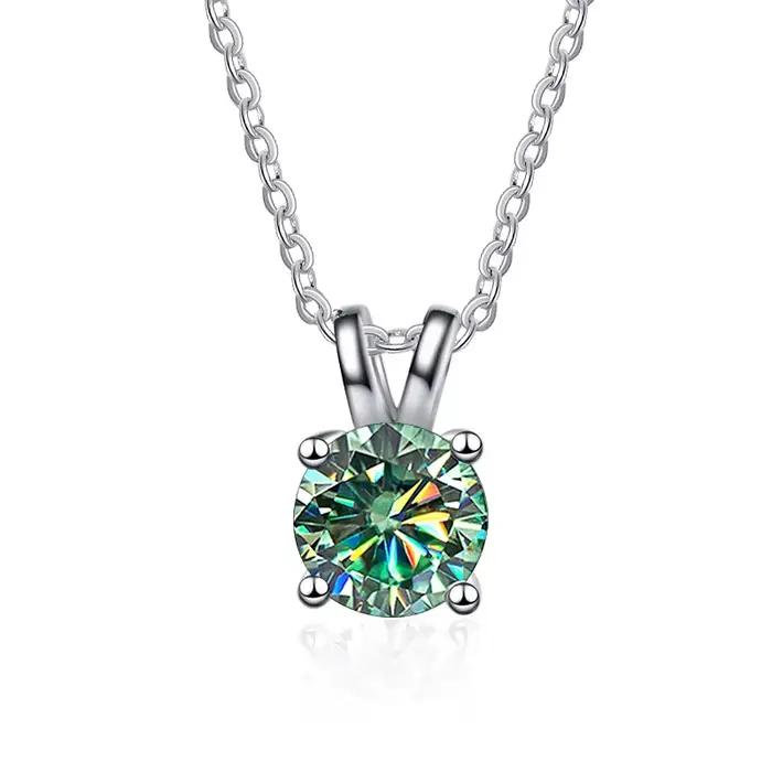 PomerceJelly-Collier Pendentif Moissanite pour Femme