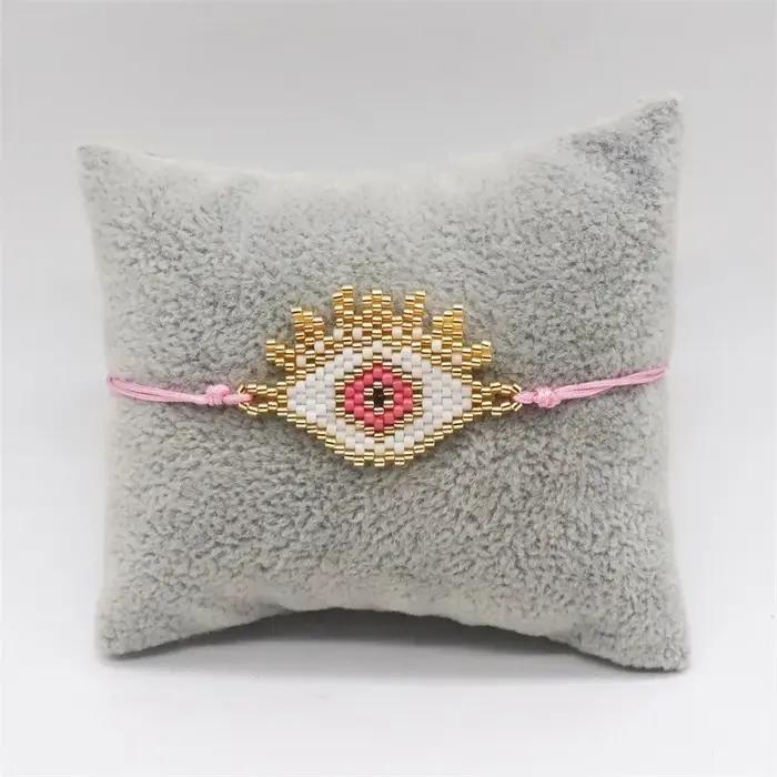 Bracelet Mauvais Œil Turc Bohème avec Perles Miyuki Colorées Tissé à la Main pour Femmes Protection Chance Mode