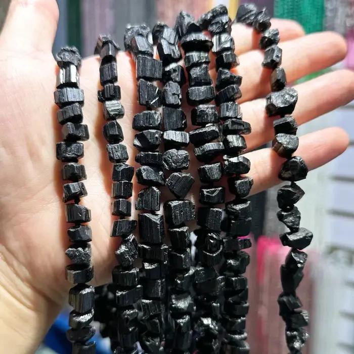 Perles de pépite de tourmaline noire naturelles pour bijoux élégants et créations artistiques occasions spéciales femmes