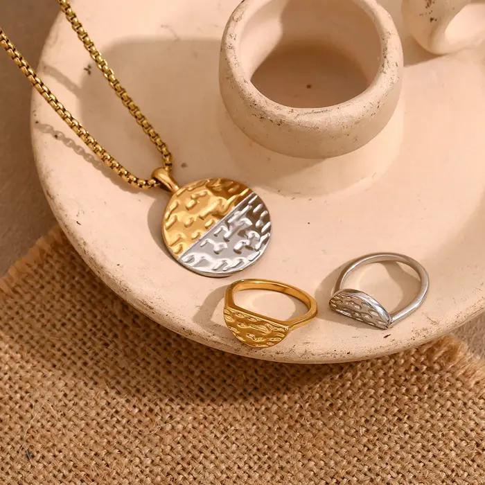 E.B.belle – collier demi-lune créatif en acier inoxydable 316L
