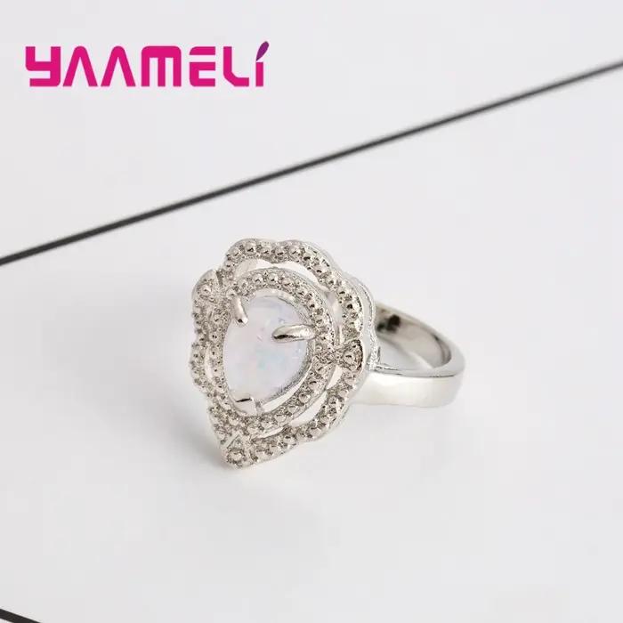 Bague en argent regardé 925 véritable pour femme