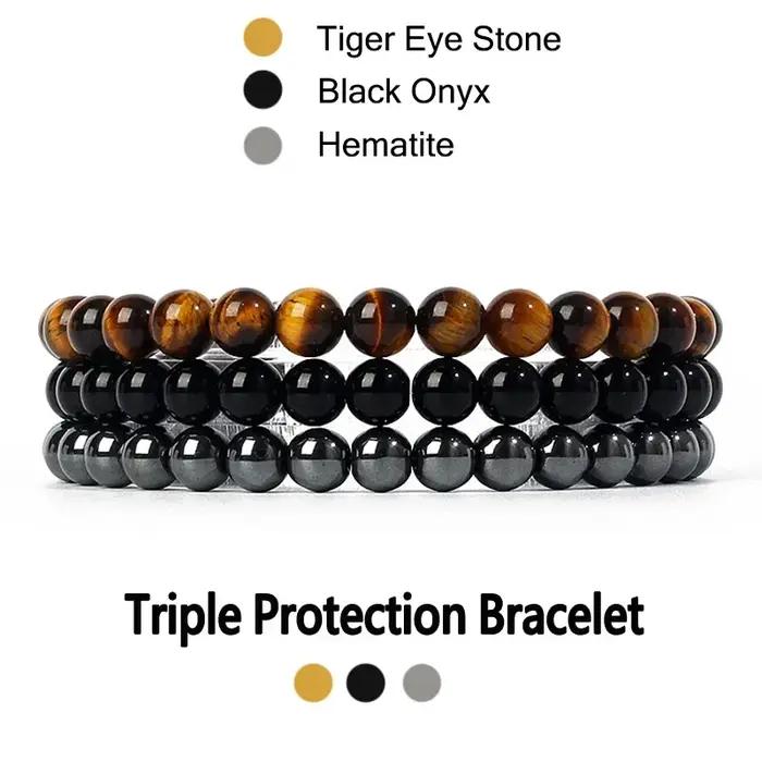 Kirykle – ensemble de bracelets en pierre naturelle pour hommes