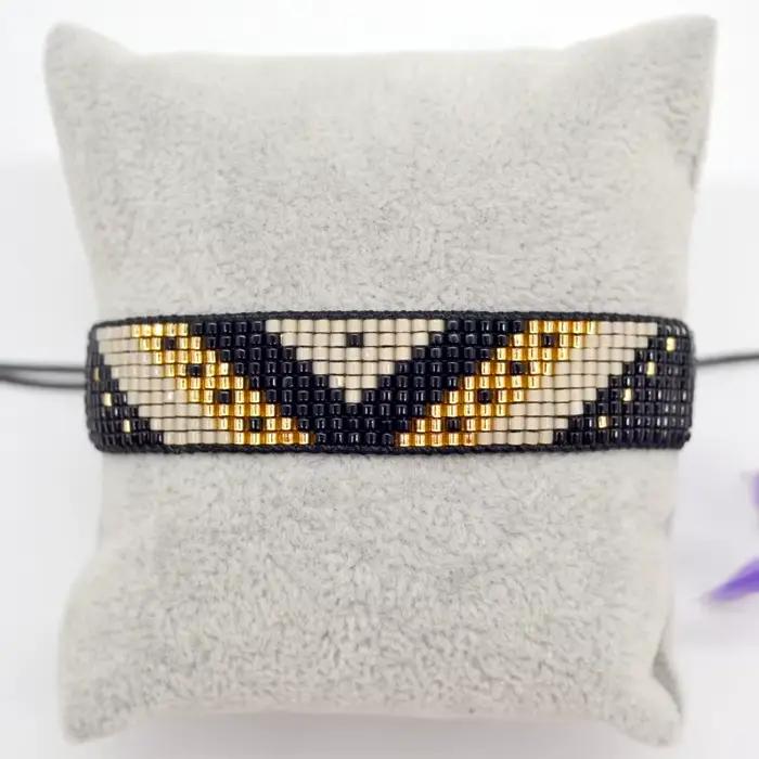 Bracelet de perles géométrie bohême motif de flèche créativité tissage à la main réglable femme simplicité ensemble de bracelets de perles de riz