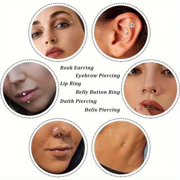 Florideco 1PC acier inoxydable Rook Piercing bijoux