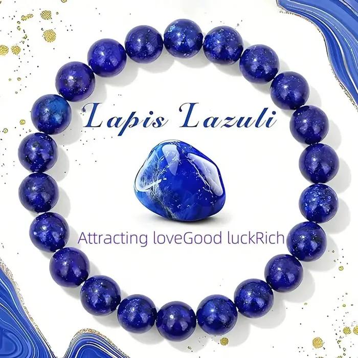 Bracelet Lapis Lazuli naturel – Magnifique cadeau de bijoux pour hommes et femmes, bracelet de coupl