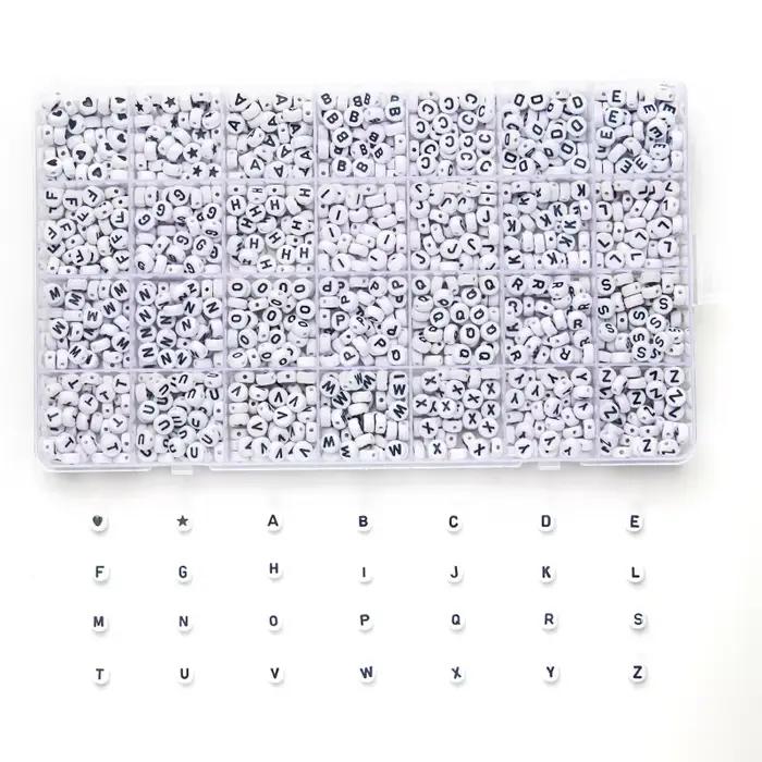 Kit de fabrication de bracelets d'amitié, 1400 pièces, perles de lettres assorties, perles de l'alph