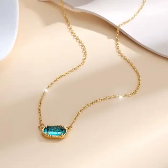Collier pendentif en pierre précieuse de cristal pour femmes