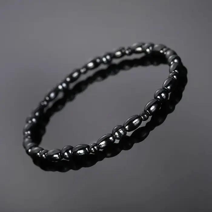 Bracelet de cheville magnétique géométrique en hématite