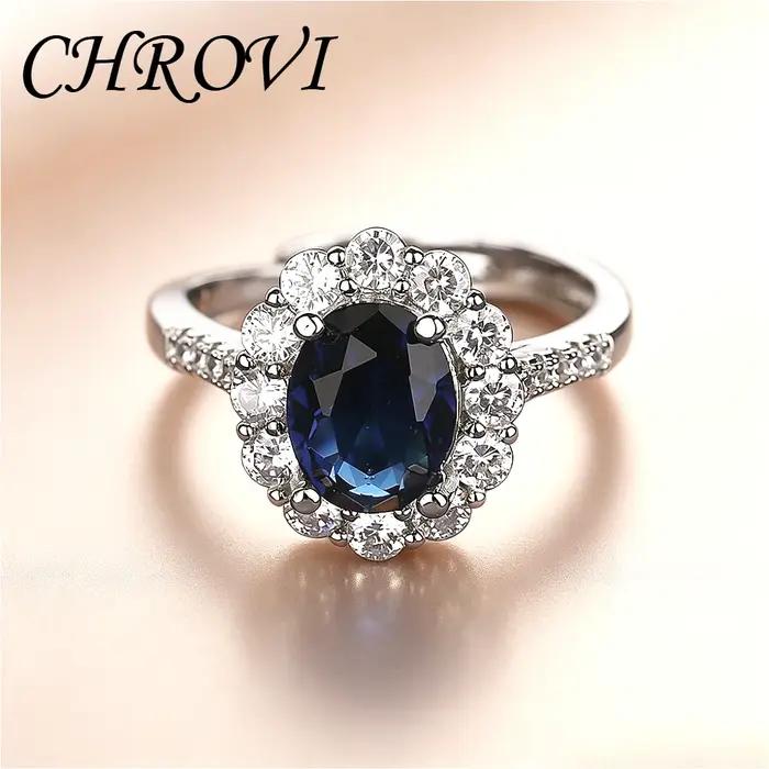 Nouvelle bague en argent sterling 925 exquise avec saphir multicolore