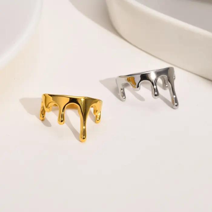 Bagues en métal minimalistes fantaisie pour femmes
