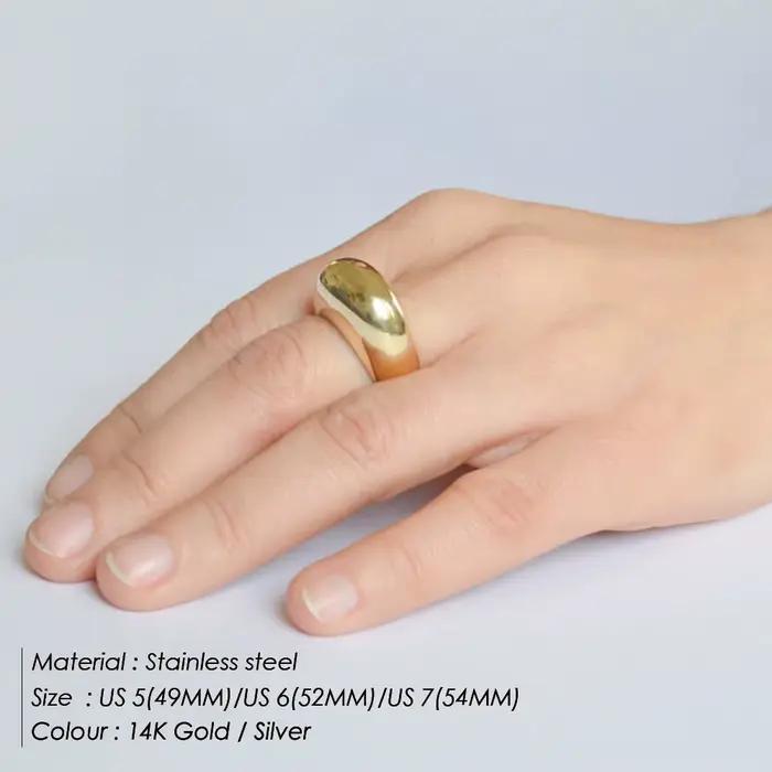 EManco Fashion - Nouveaux Anneaux Simples en Acier Inoxydable pour Femme