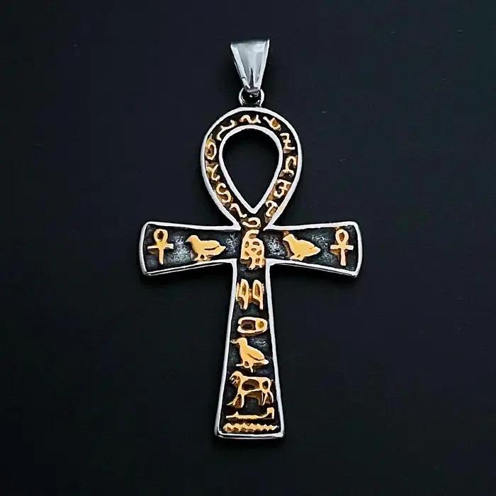 Collier pendentif œil d'horus en acier inoxydable