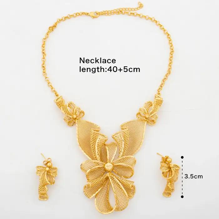 Ensemble de bijoux de luxe plaqué or pour femme