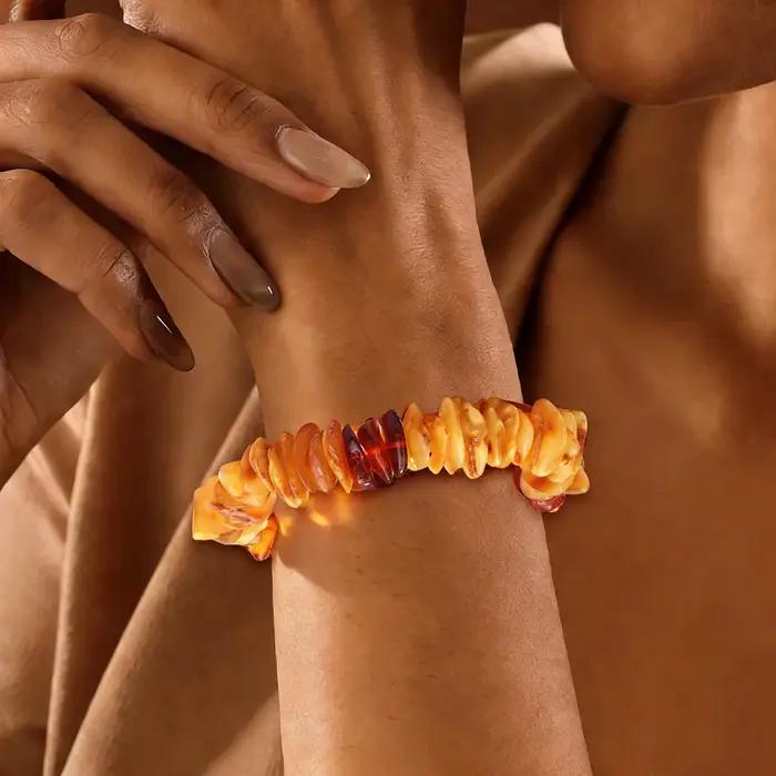 Bracelet en ambre naturel pour femme