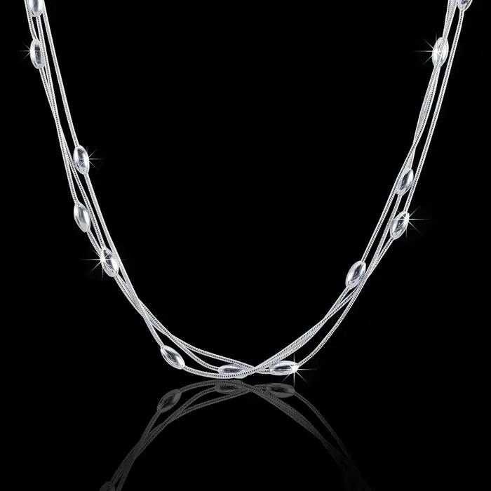 Collier de perles en argent sterling 925 pour femmes