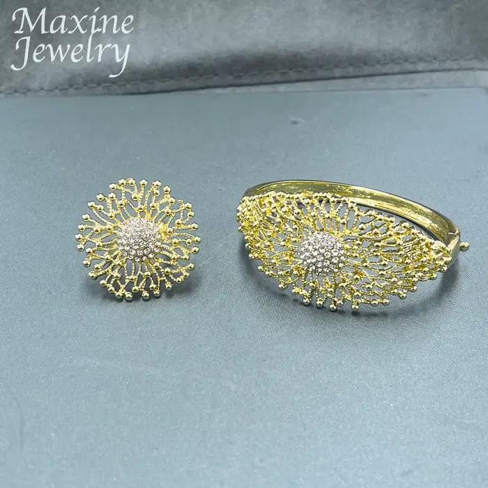 Ensemble de bijoux plaqué or 18 carats pour femme