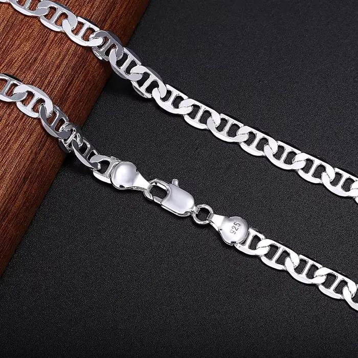 Collier en argent Sterling 925, 45-60cm, noble, luxe, magnifique charme, mode 6MM, garçon, hommes, s