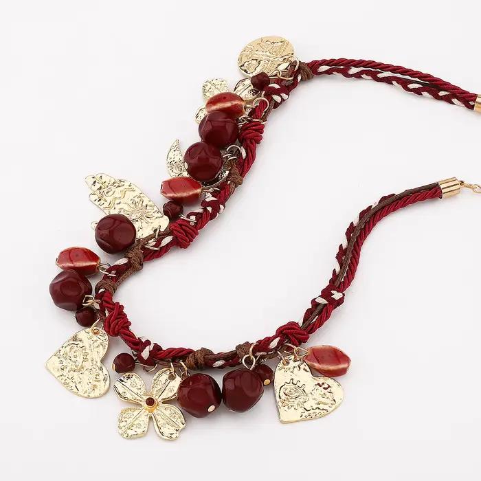 LUREME bohème ethnique colliers palmier lune amour pendentifs main noeud chaîne rétro Multi élément hommes femmes mode OL bijoux
