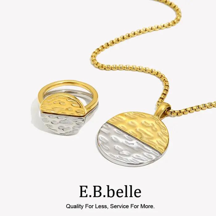 E.B.belle – collier demi-lune créatif en acier inoxydable 316L