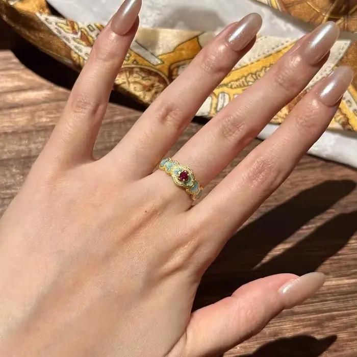 Bague de cocktail classique vintage fleur or zirconium réglable pour femmes occasions spéciales mariage