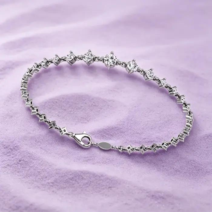 Bracelets tennis ronds en moissanite de 3 mm IOGOU