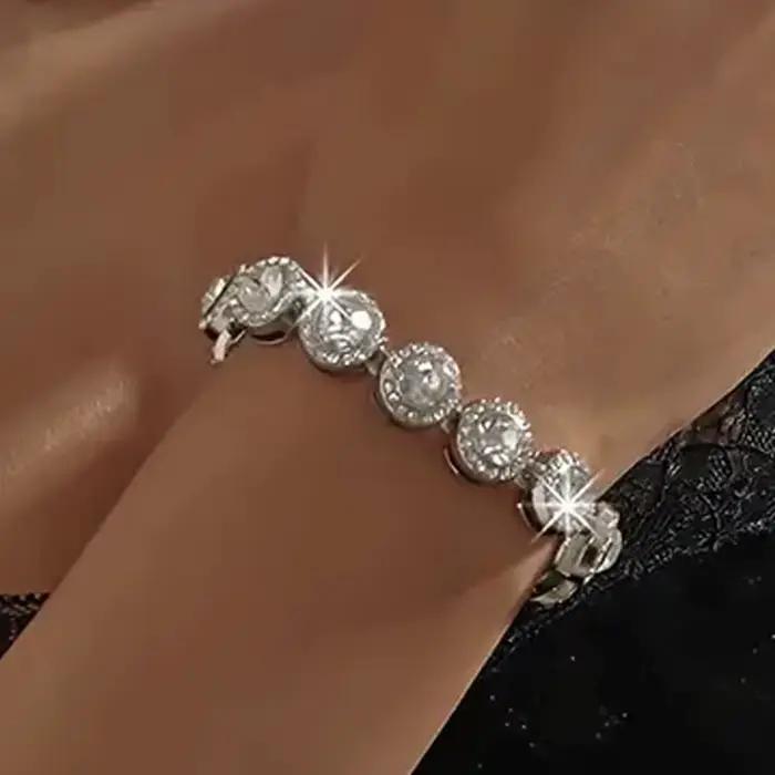 ZAKOL mode européenne et américaine ronde AAA Zircon Bracelet bracelets unisexe Style Punk Hip-hop bijoux