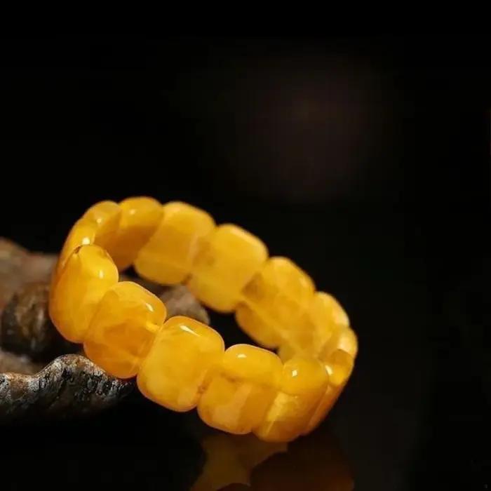 Nouveau Bracelet ambre en cire d'abeille