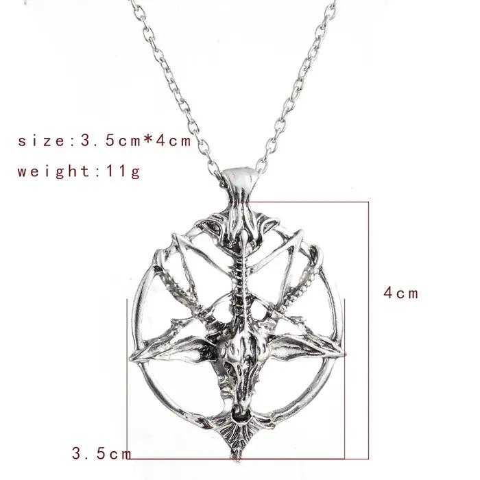 Bijoux fantaisie Vintage charme femmes hommes pentagramme Pan dieu crâne tête de chèvre pendentif ch