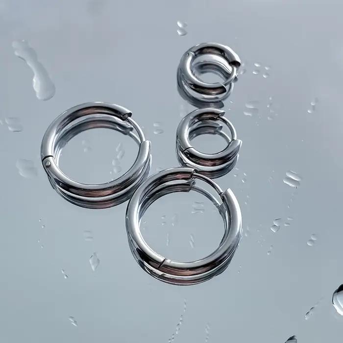 EManco 13-21mm boucle d'oreille en acier inoxydable minimaliste classique