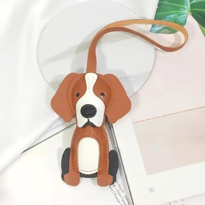 Brelôcle en forme de Border Collie en cuir avec sangle réglable pour sac à dos pour chiots et amoureux des animaux pour diverses occasions