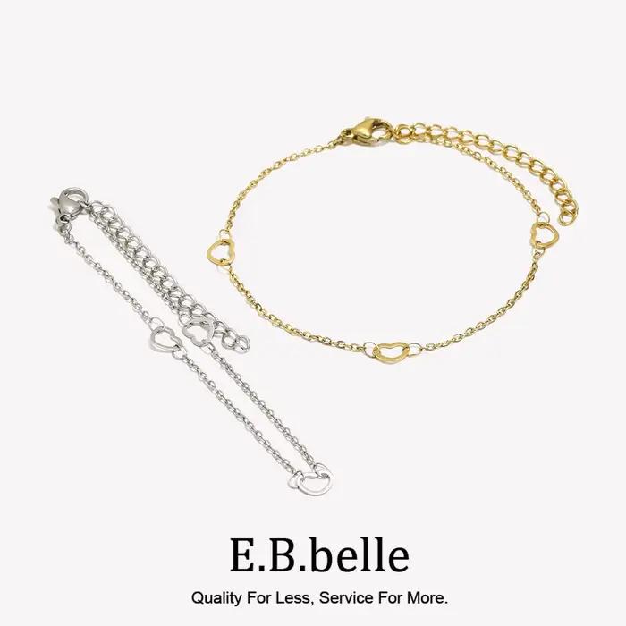 E.B.belle-Bracelet d'épissage d'amour minimaliste pour femme, bijoux plaqués or 14 carats, acier inoxydable SION L, bracelets à main