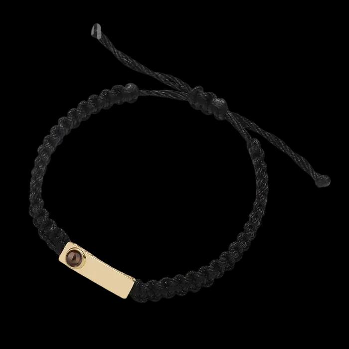 Bracelet de Projection Photo Personnalisé Gravé Texte Souvenir Réglable Corde Métal Unisexe Occasions Spéciales