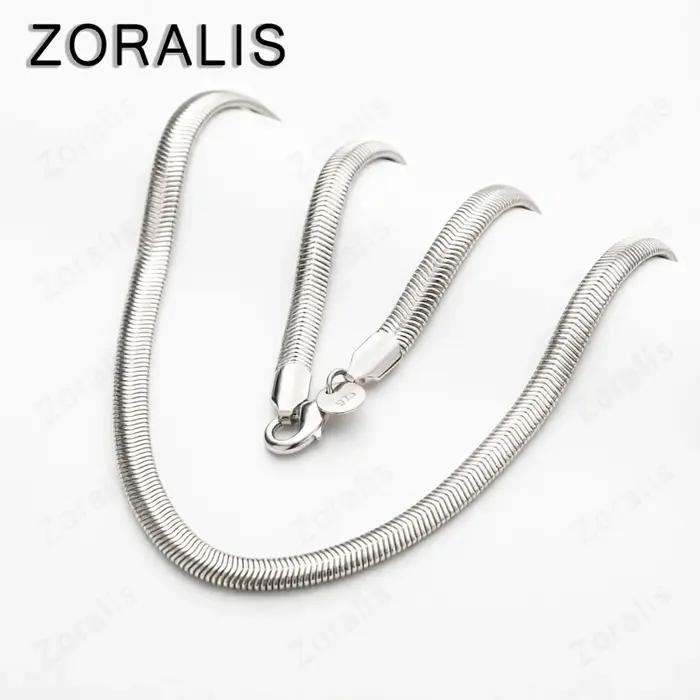 Collier chaîne en or 18 carats, maille serpent plate de 6 mm, 16/18/20/22/24/26 pouces, pour femme e