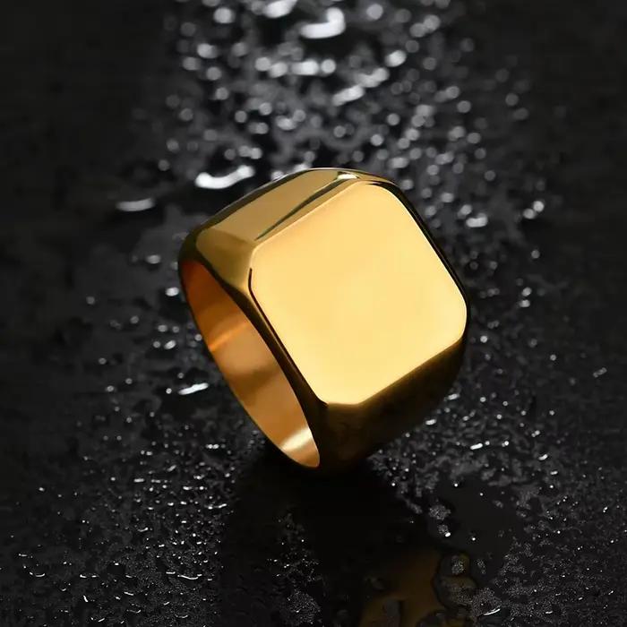 Nextvance personnalisé graver chevalière Bague carré grande largeur bande