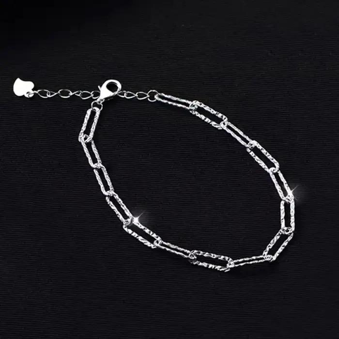 Bracelets en argent sterling 925 massif à 100% pour femmes et hommes, simples, ajustables, faits à l