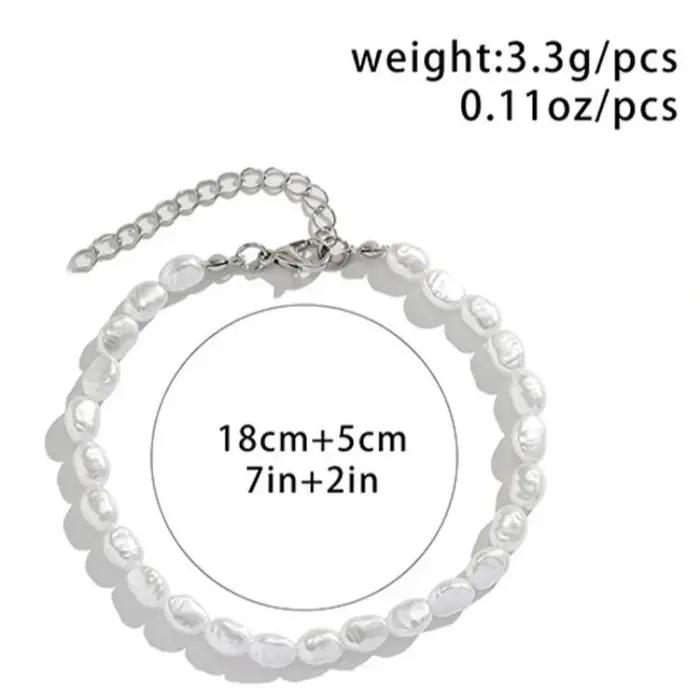 Bracelet Chaîne Ovale Élégant en Perles Simulées Pour Femmes Occasions Spéciales Unisexes Tendance