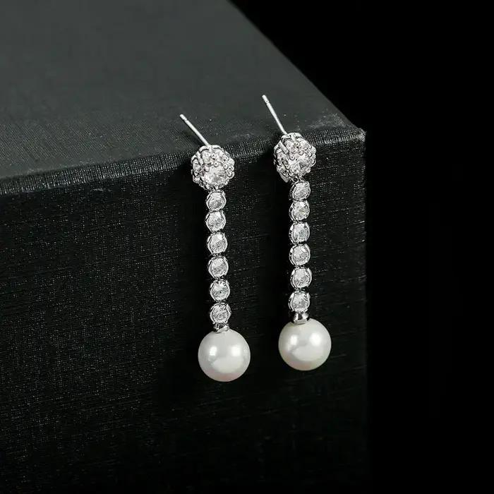 Boucles d'oreilles en perles de mariage