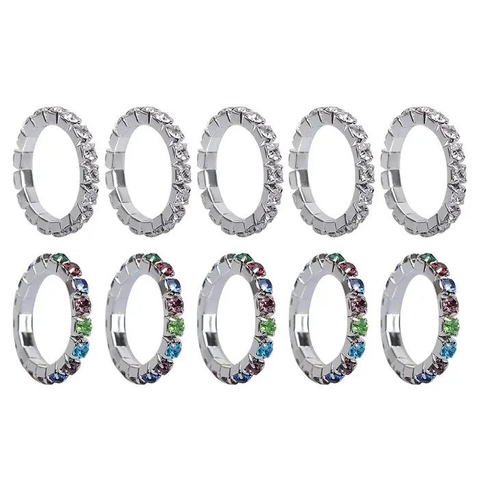 10 pièces pied orteil anneau mode élégant Chic strass