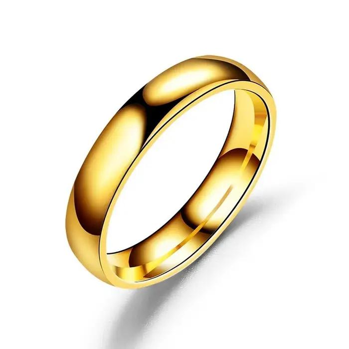 Alliance de mariage en titane plaquée or rose pour homme et femme, résistance aux allergies, bijoux de doigts élégants pour occasions spéciales
